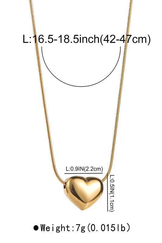 Gold Plated VD Heart Pendant Necklace with Box