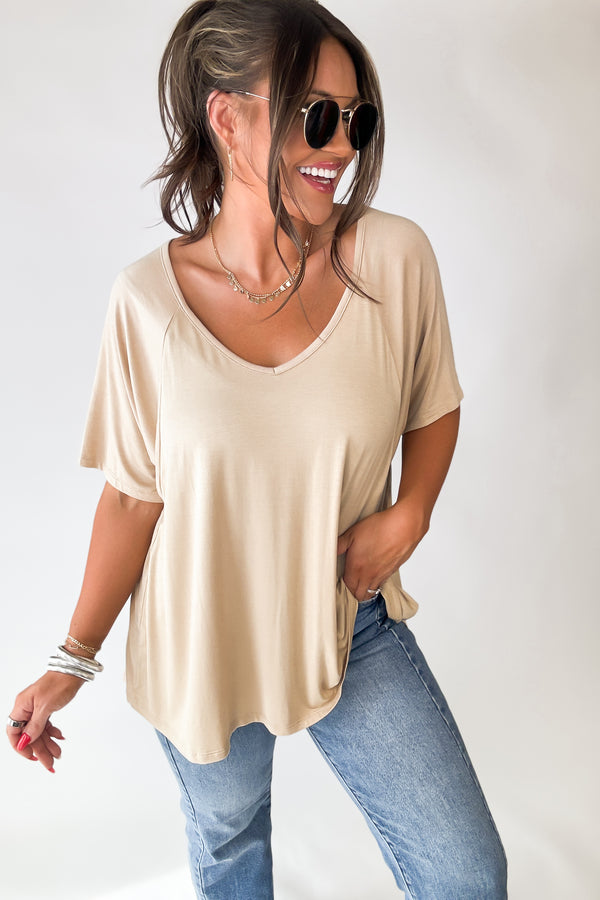 Make An Entrance Taupe Top