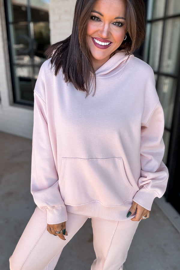 Basically Yours Dusty Pink Drop Shoulder Hoodie