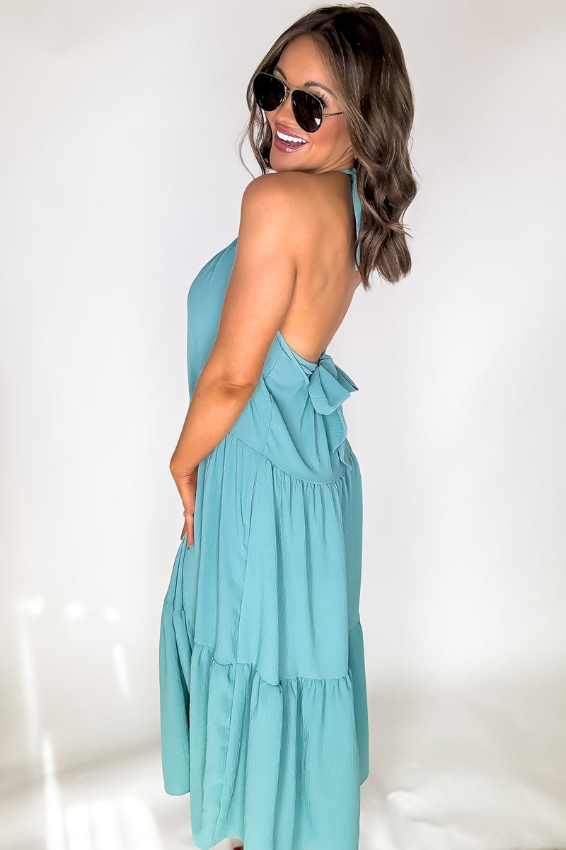 Simply Awesome Teal Halter Maxi