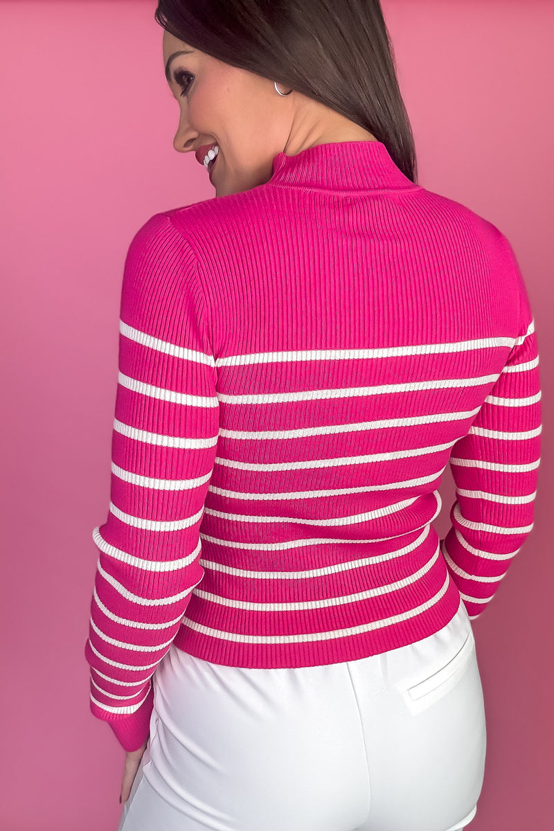 That Reminds Me Pink Striped Sweater