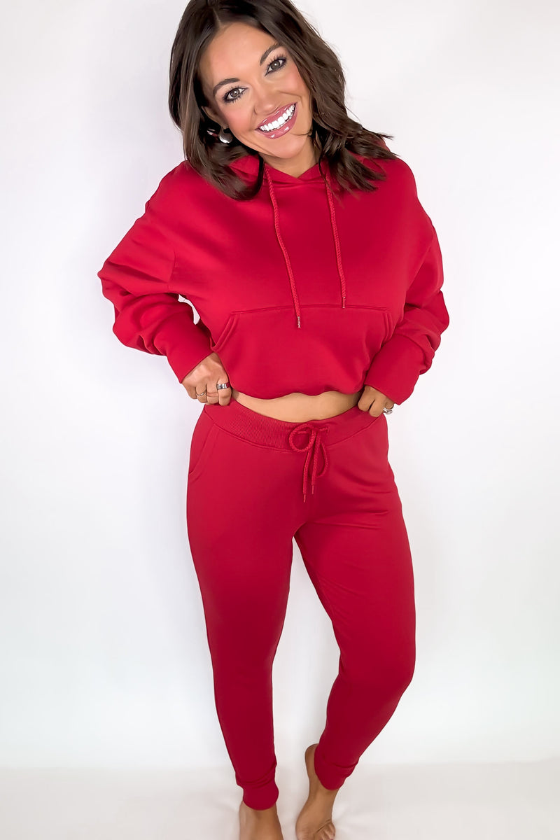 On Top Of The World Red Boyfriends Oversized Jogger Pants