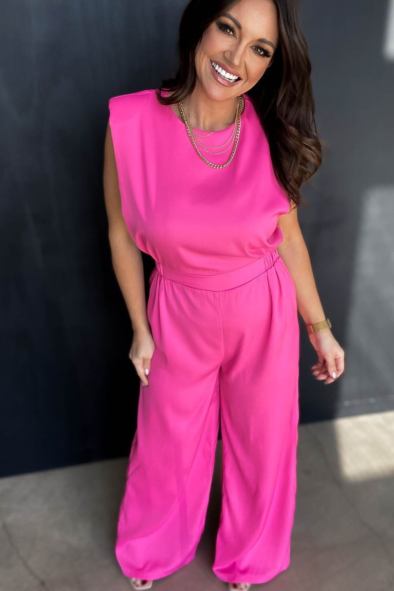 Jumpsuit With Padded Shoulder