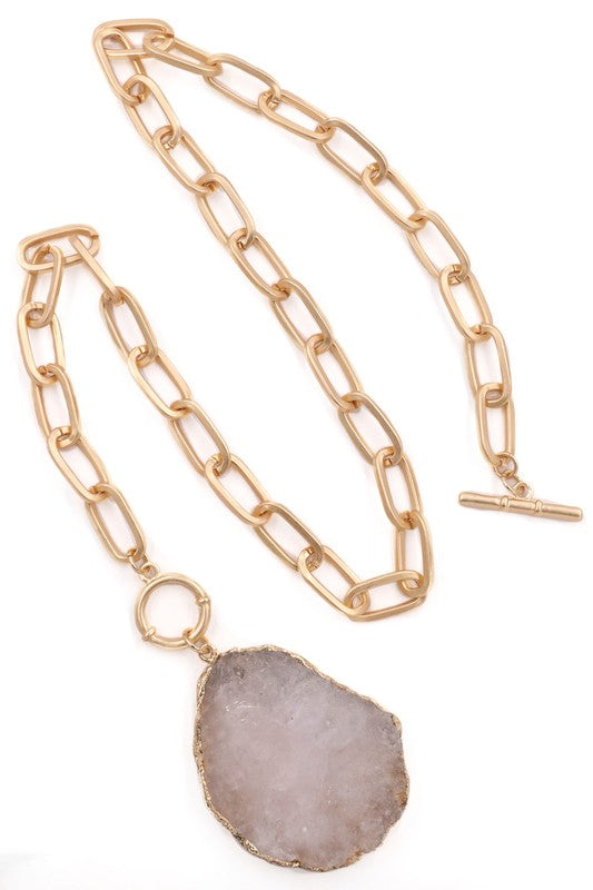 PINK FRIDAY Semi-precious Stone Pendant Necklace