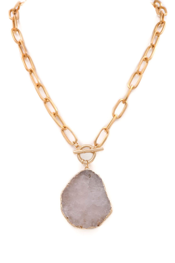 PINK FRIDAY Semi-precious Stone Pendant Necklace