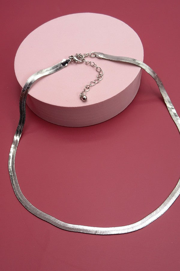 CLASSIC 16 INCH SILVER SNAKE CHAIN NECKLACE