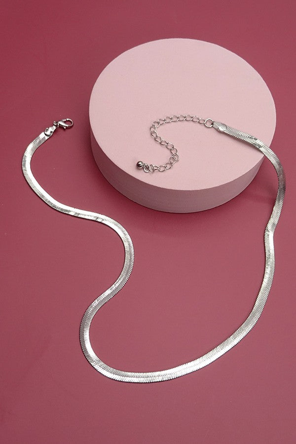 CLASSIC 16 INCH SILVER SNAKE CHAIN NECKLACE