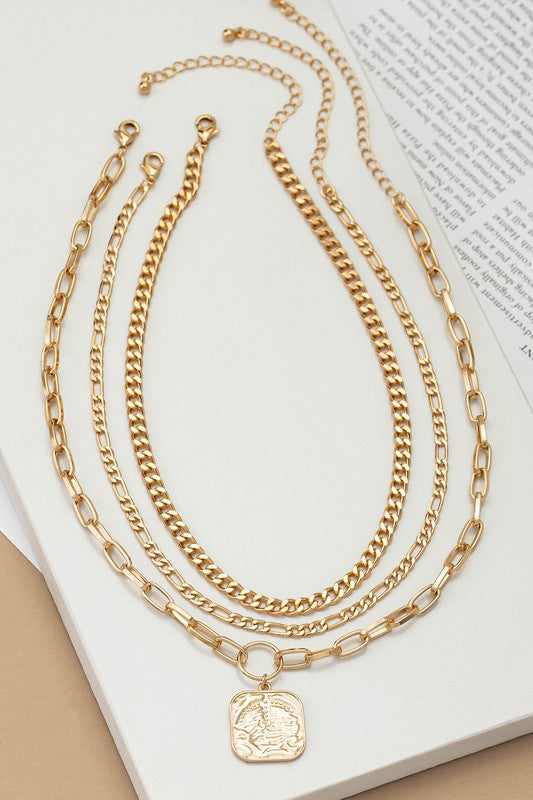 Three Chunk Link Chain Necklaces Set
