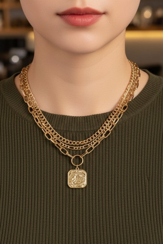 Three Chunk Link Chain Necklaces Set