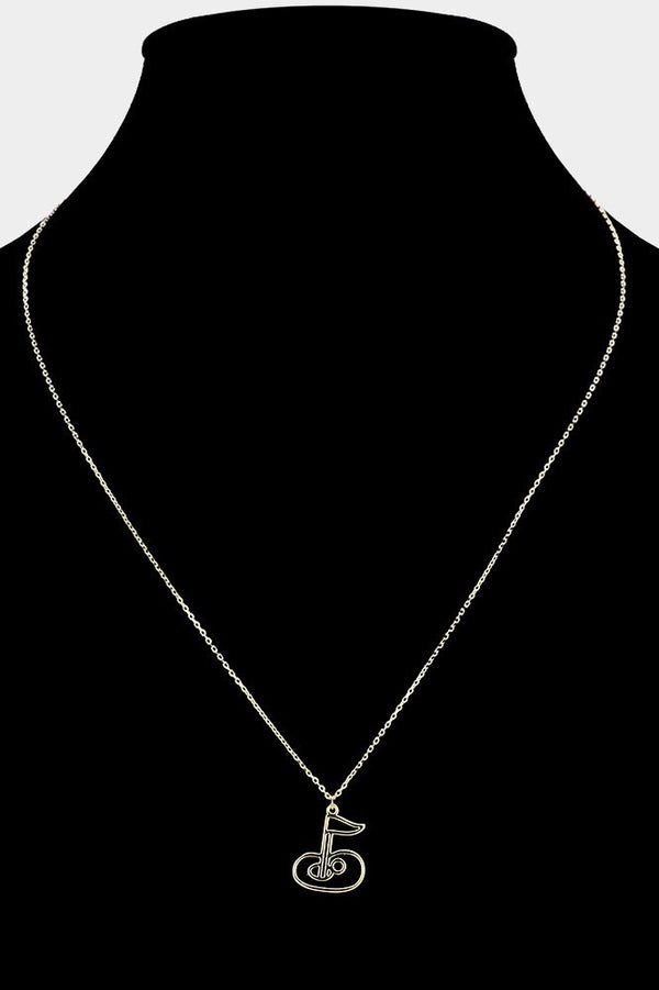 Golf Hole in One Gold Pendant Necklace (Copy)