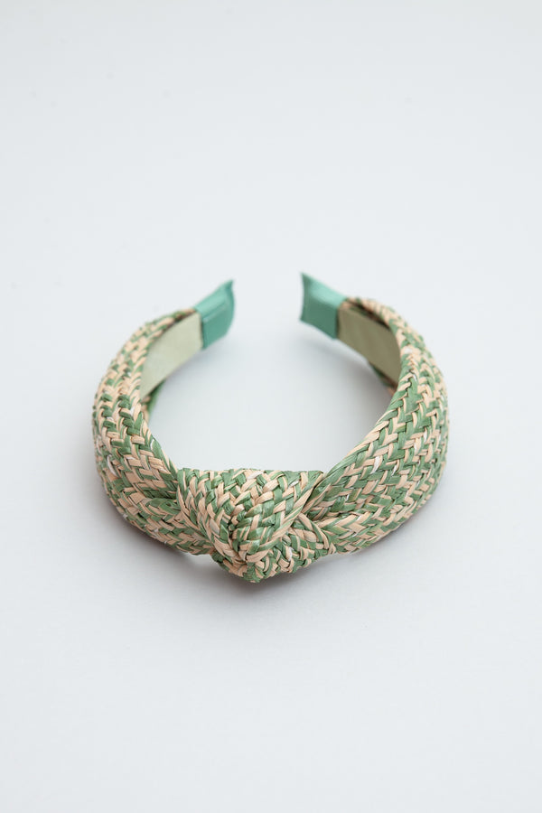TROPICAL GREEN WIDE KNOTTED HEADBAND