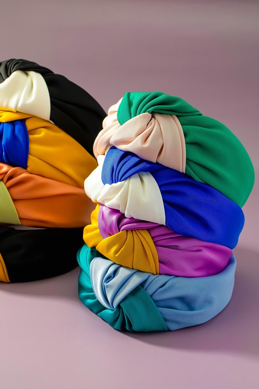 Two Tone Color Block Knotted Headband
