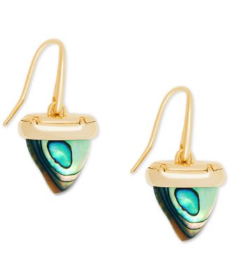 14k Gold-Plated Carved Shark Tooth Drop Earrings