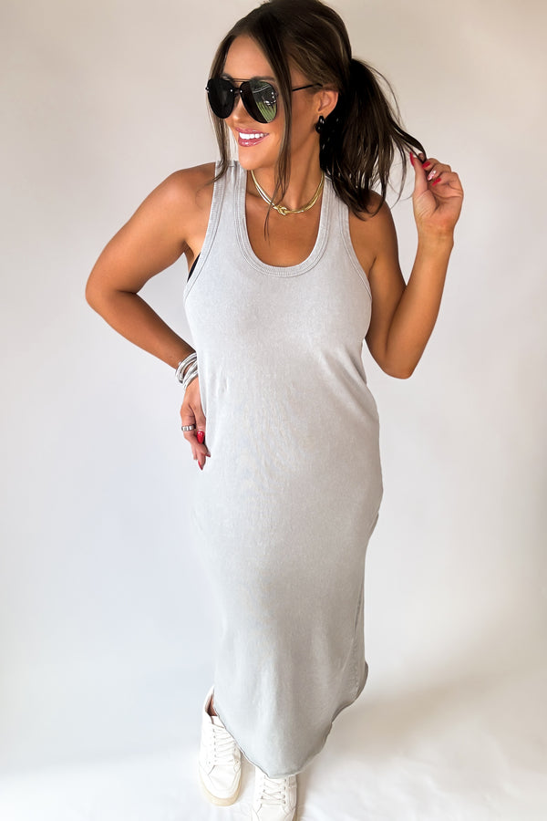 Fun Day Out Gray Tank Shift Midi Dress