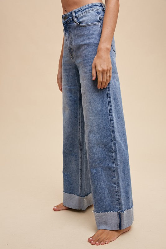Stella Rae's Best 90s Stretch Cuffed Hem High Rise Straight Jeans