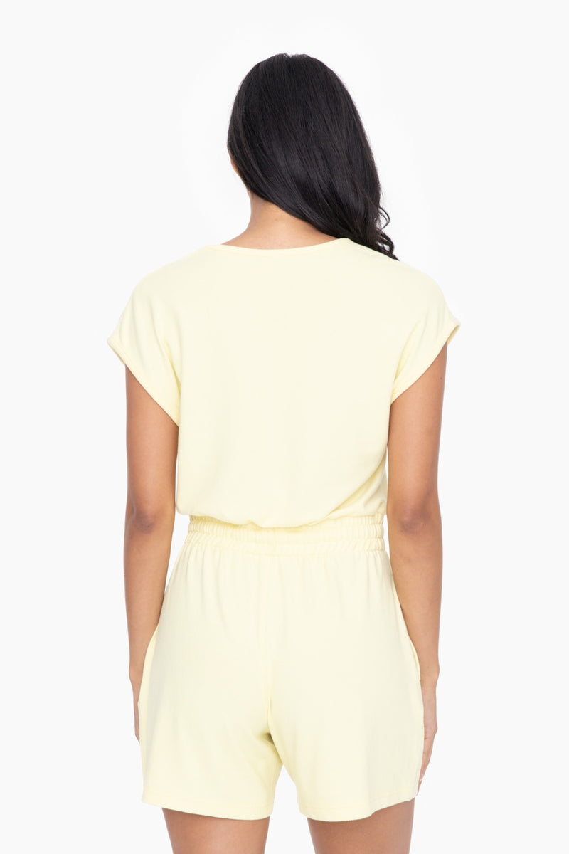 Brushed Lemon Hacci V-neck Romper