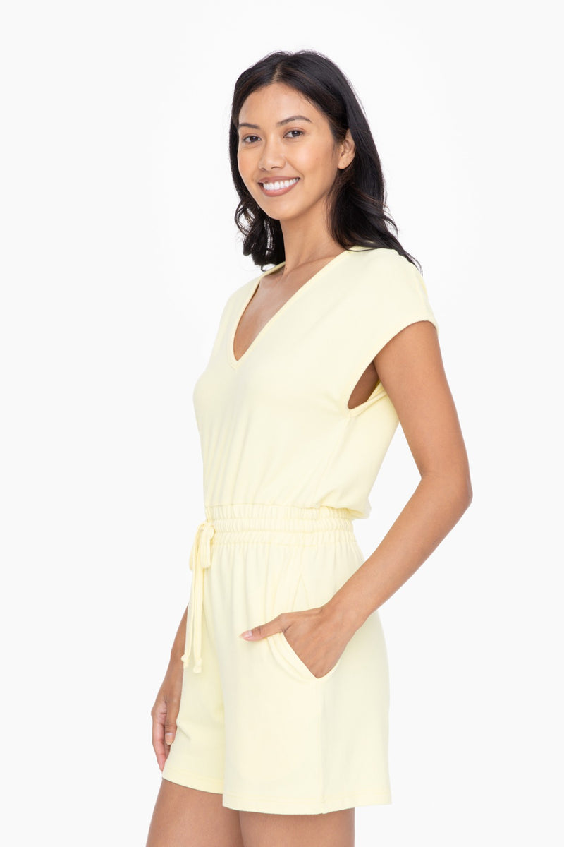 Brushed Lemon Hacci V-neck Romper