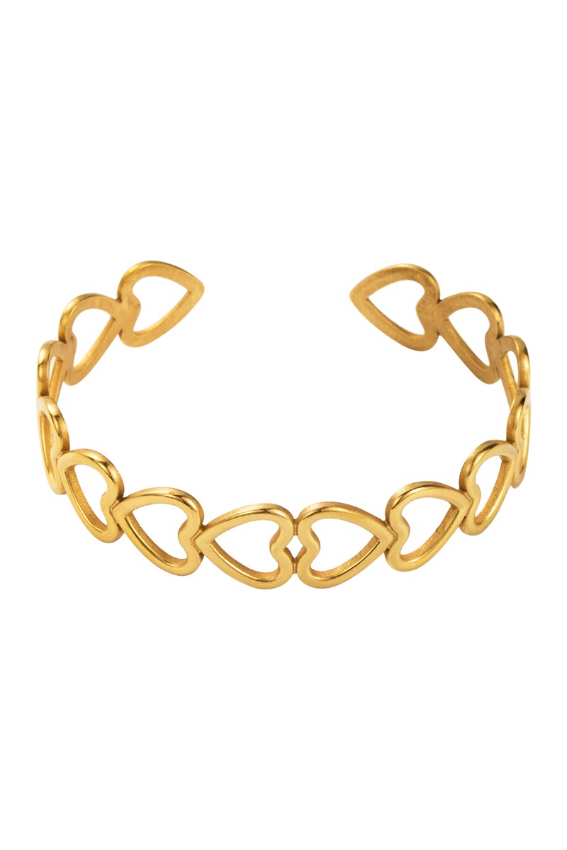 Gold Plated Heart Cuff