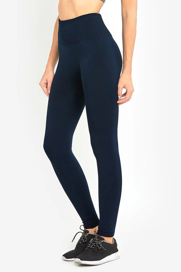 HIGH WAIST NAVY FLEECE LEGGINGS