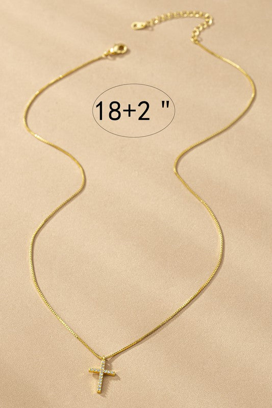 Waterproof Cross Pendant Box Chain Necklace