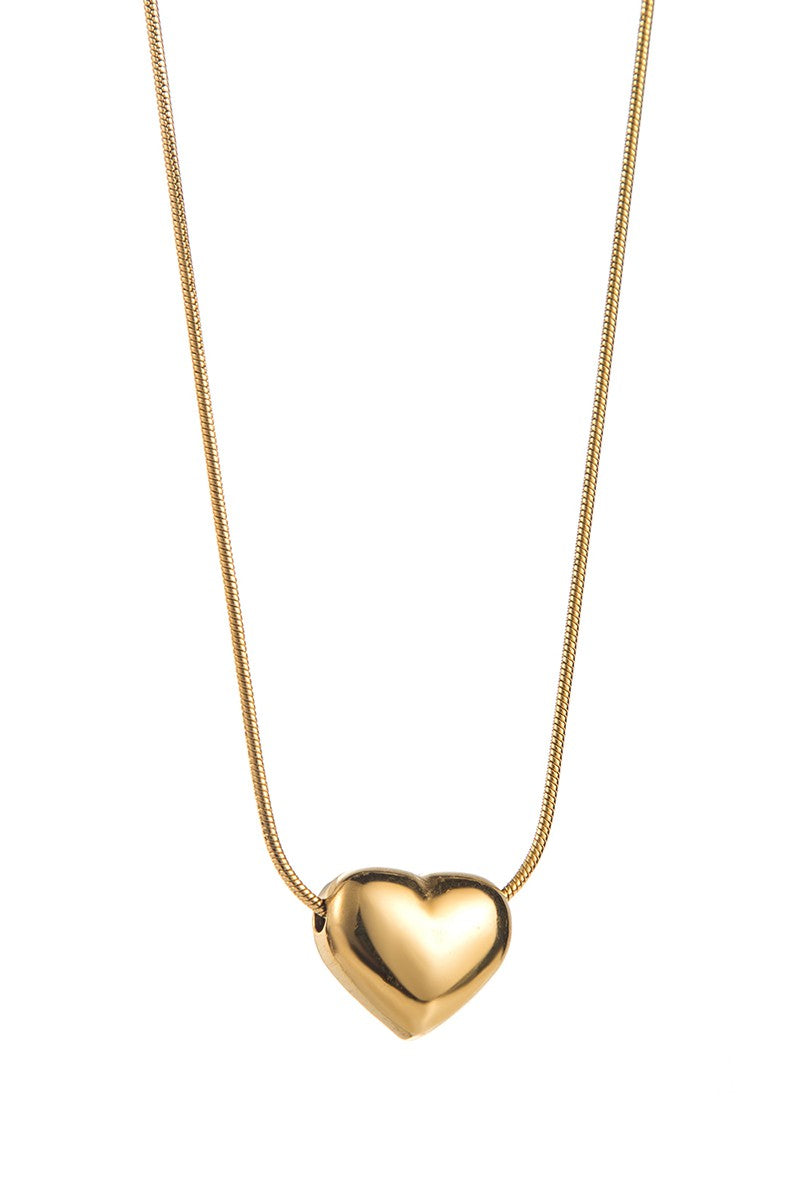 Gold Plated VD Heart Pendant Necklace with Box