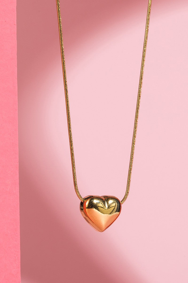 Gold Plated VD Heart Pendant Necklace with Box