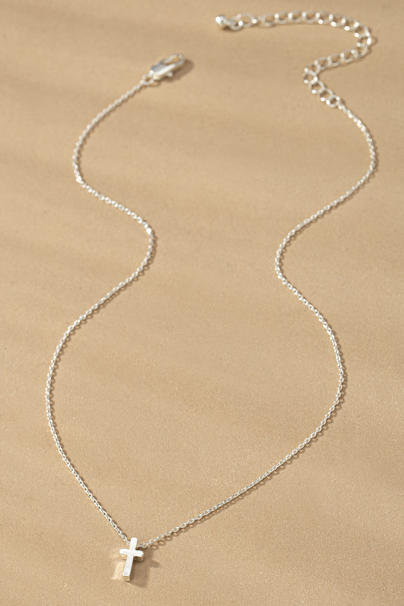 Silver Cross Pendant Necklace