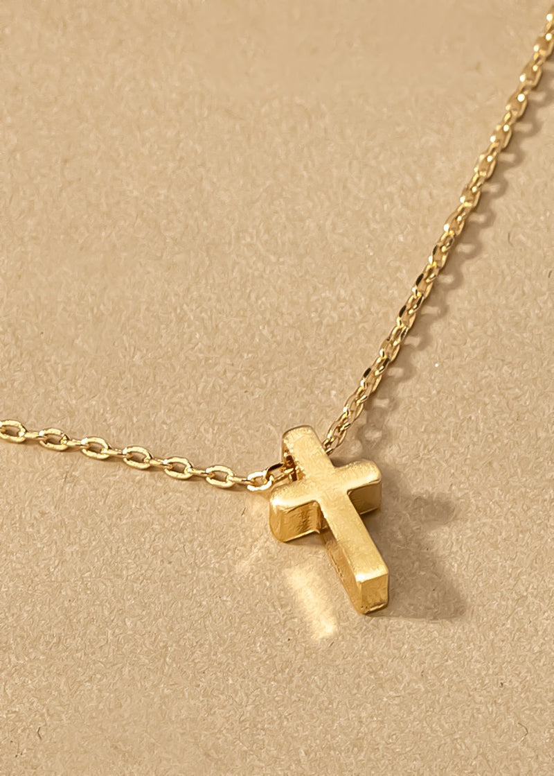 Gold Cross Pendant Necklace