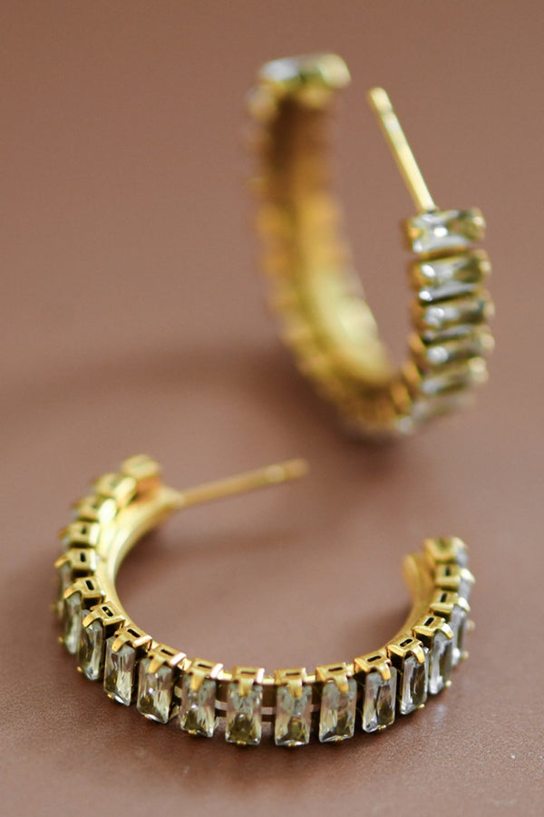 18K Waterproof Non-Tarnish Stainless Steel Hoops