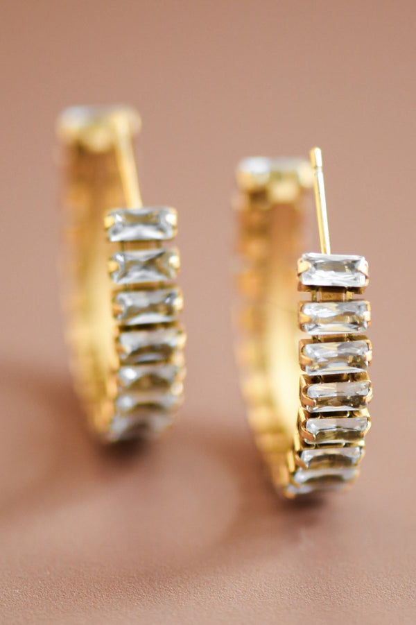 18K Waterproof Non-Tarnish Stainless Steel Hoops