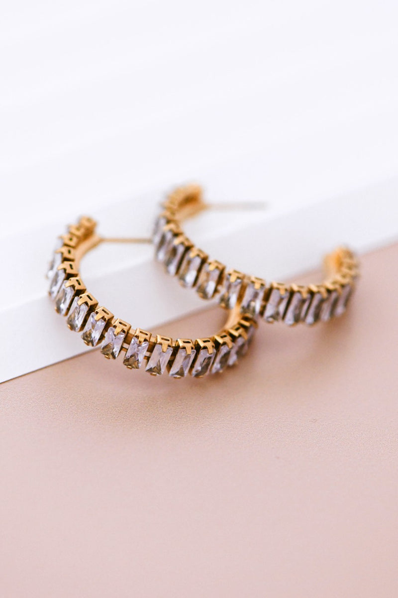 18K Waterproof Non-Tarnish Stainless Steel Hoops