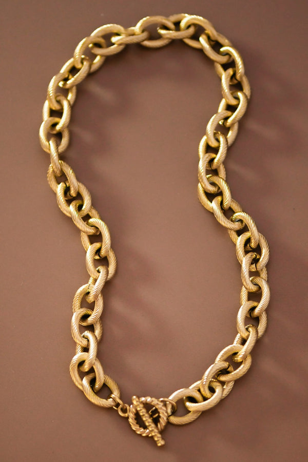 18k Non-tarnish Toggle Stainless Steel Chain Necklace