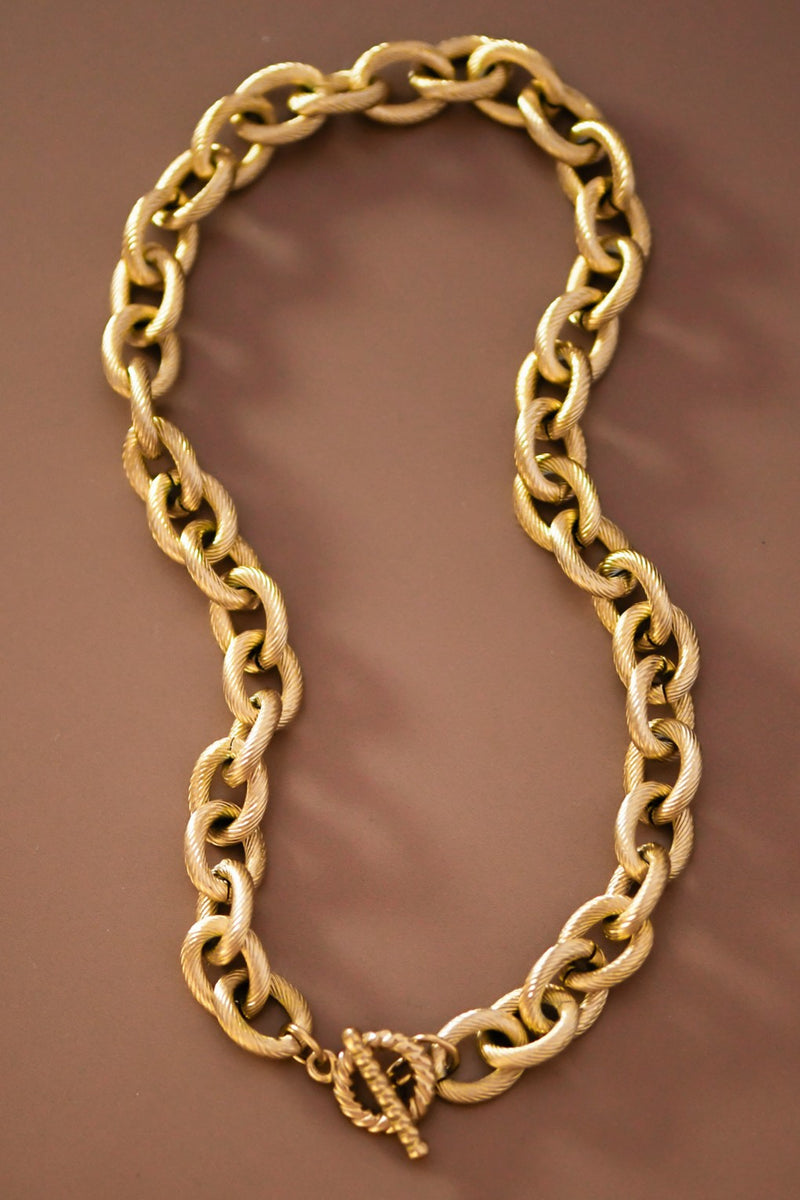 18k Non-tarnish Toggle Stainless Steel Chain Necklace