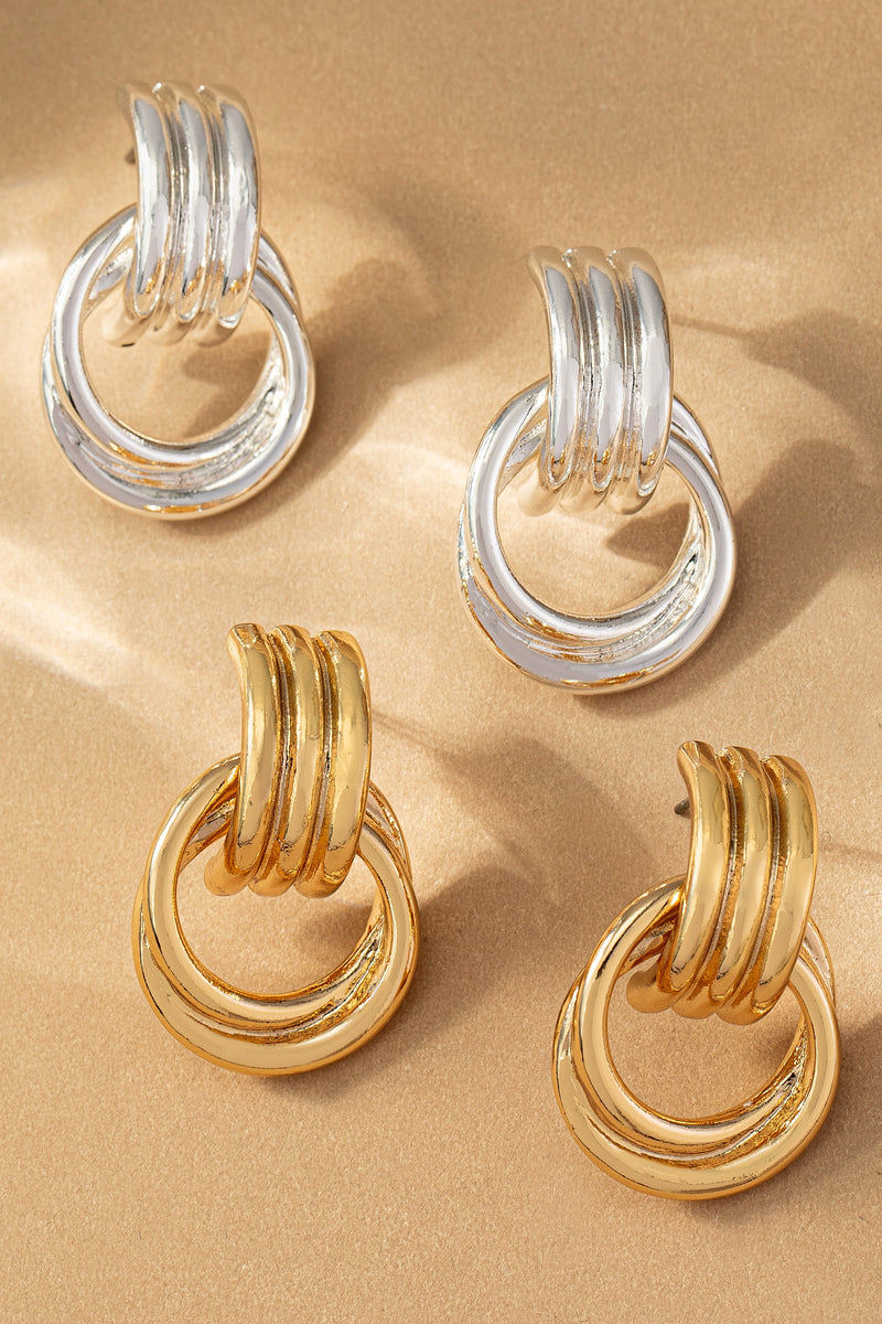Intertwined Hoop Door Knocker Earrings