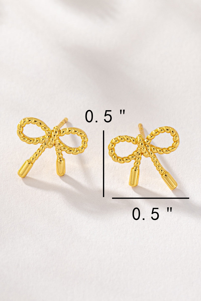 Small Textured Bow Stud Earrings