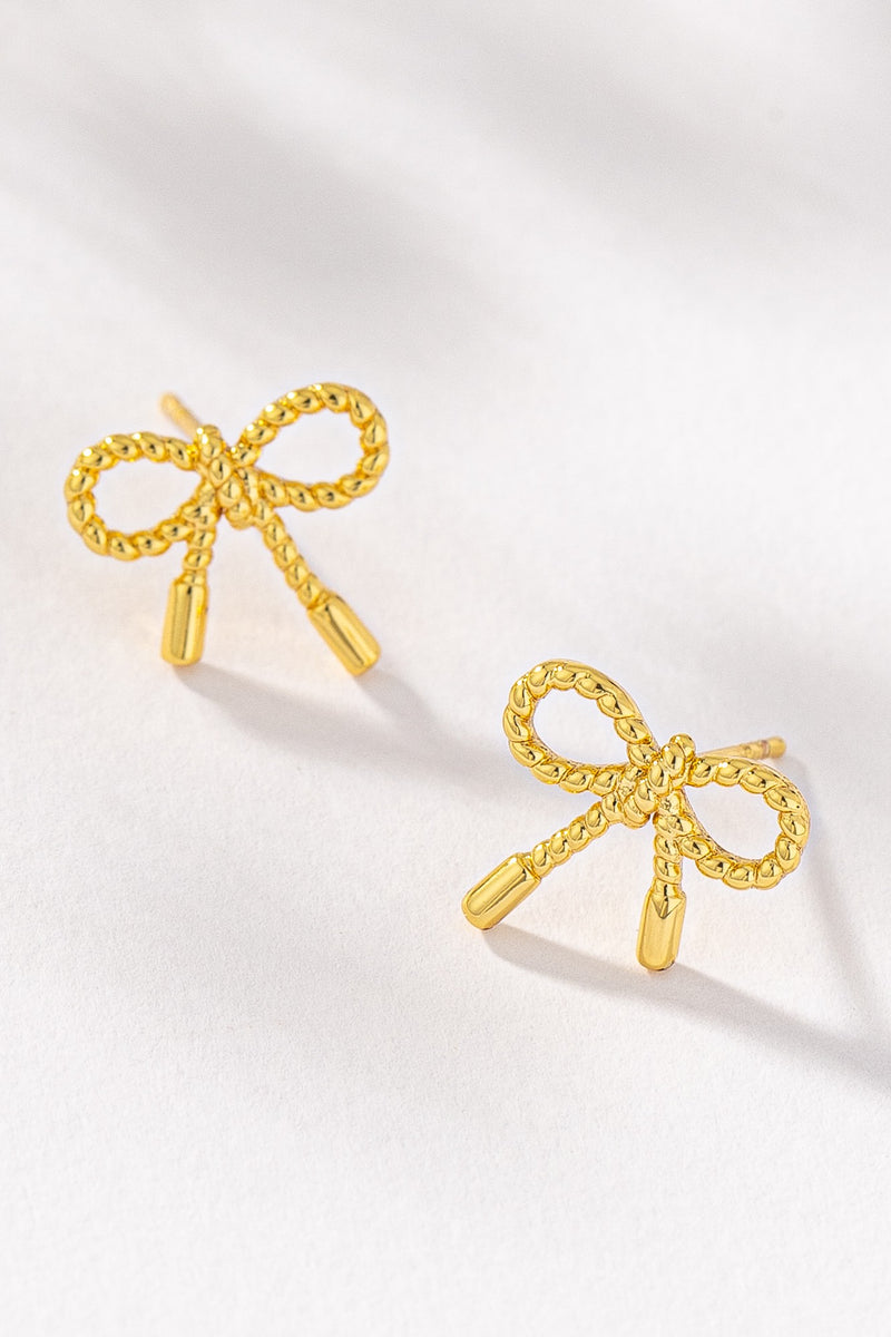 Small Textured Bow Stud Earrings