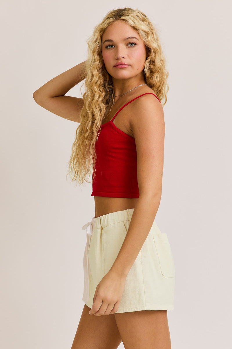 Red USA Knit Tank Top