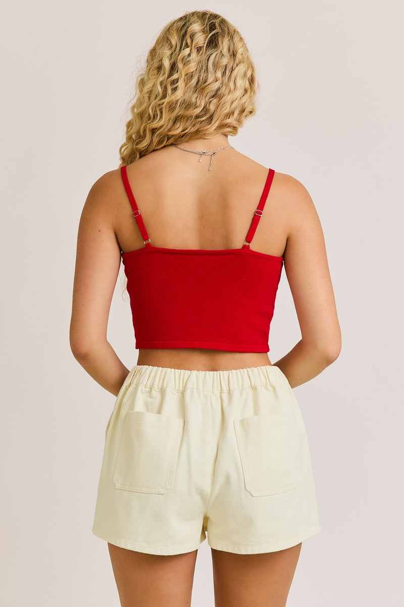 Red USA Knit Tank Top