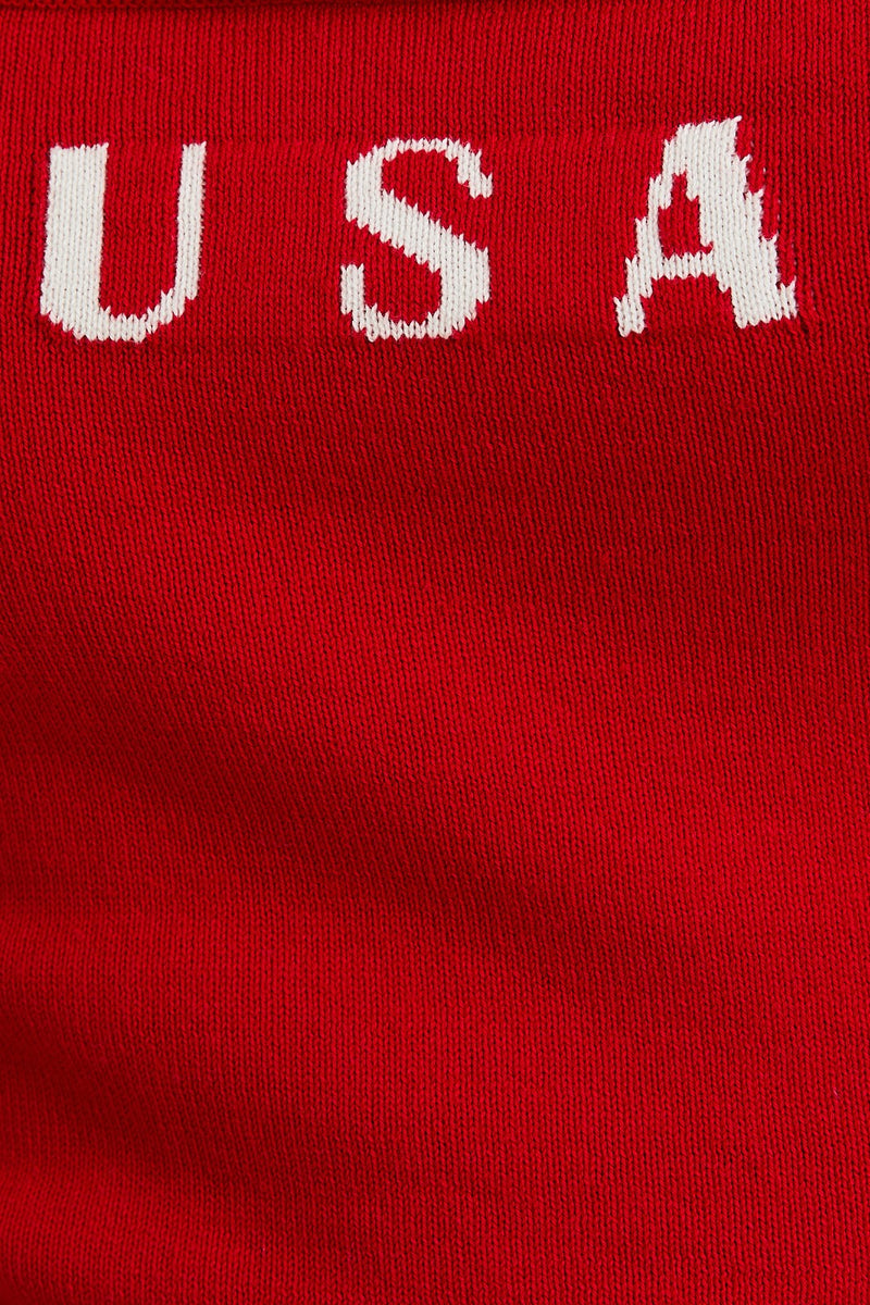 Red USA Knit Tank Top