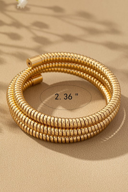 Stainless Steel Flexible Chunky Coil Bangle