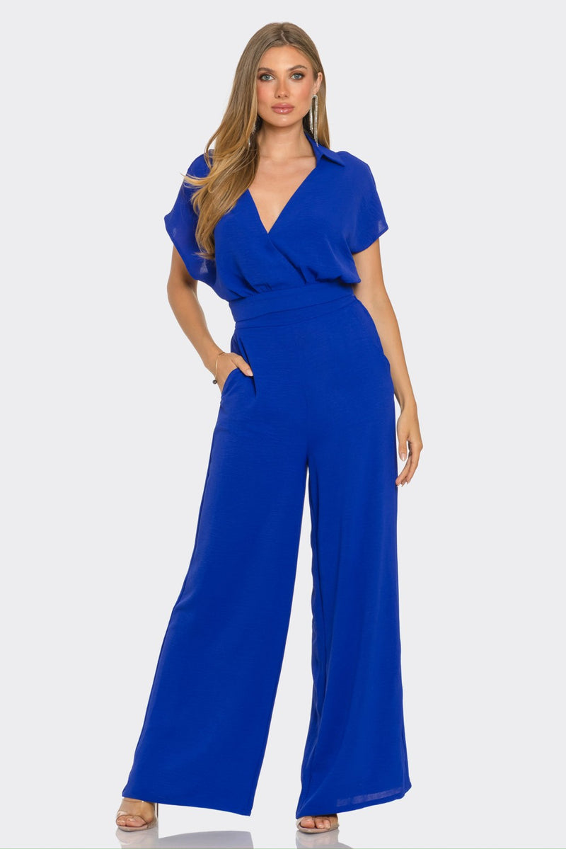 Royal Blue Effortless Surplice Wrap Top