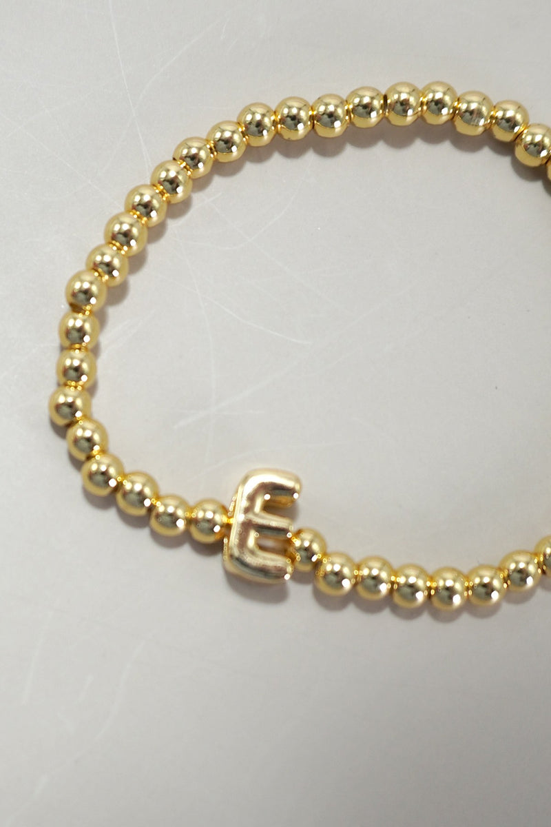 INITIAL MONOGRAM BUBBLE STRETCH BEAD BRACELET