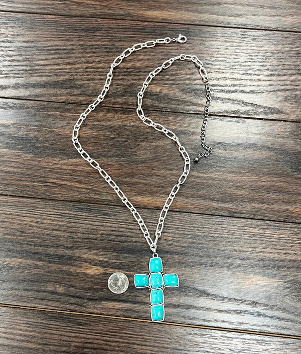 Cross Turquoise Necklace