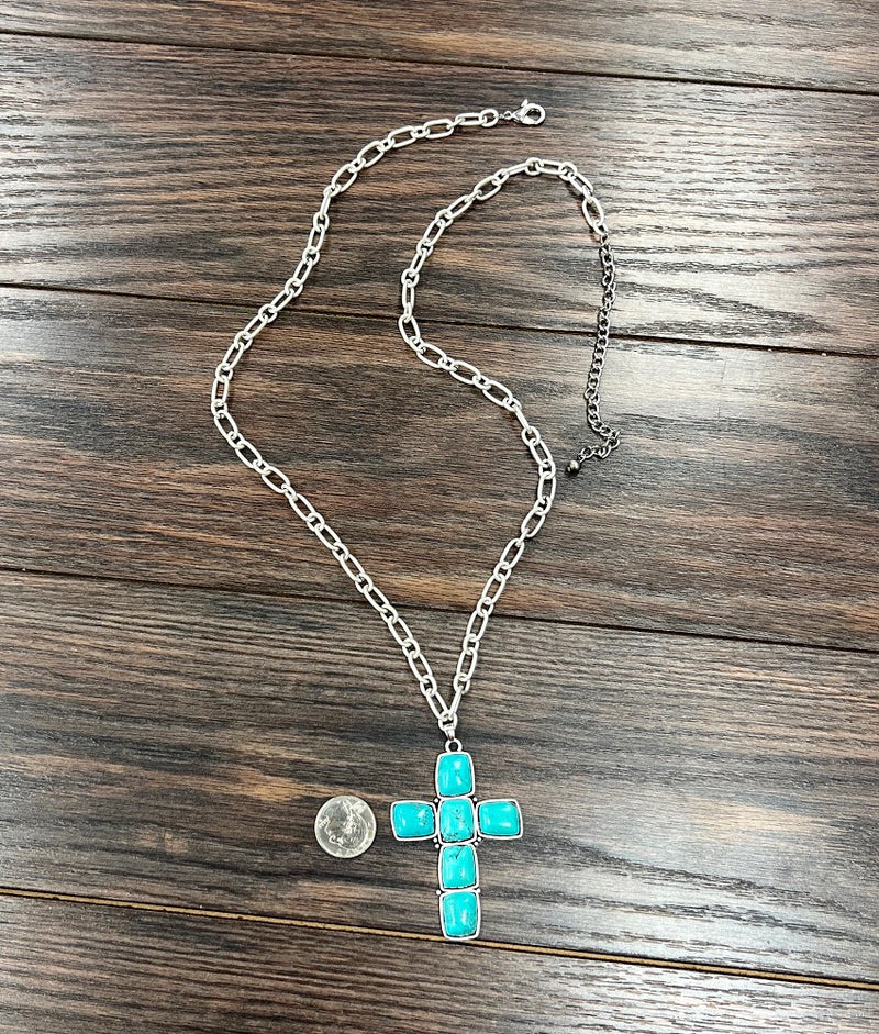 Cross Turquoise Necklace