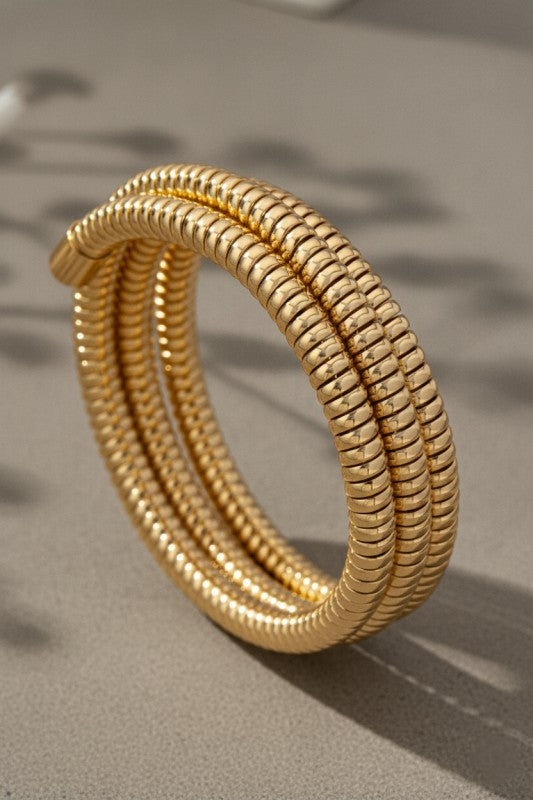 Stainless Steel Flexible Chunky Coil Bangle