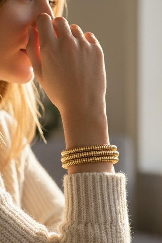 Stainless Steel Flexible Chunky Coil Bangle