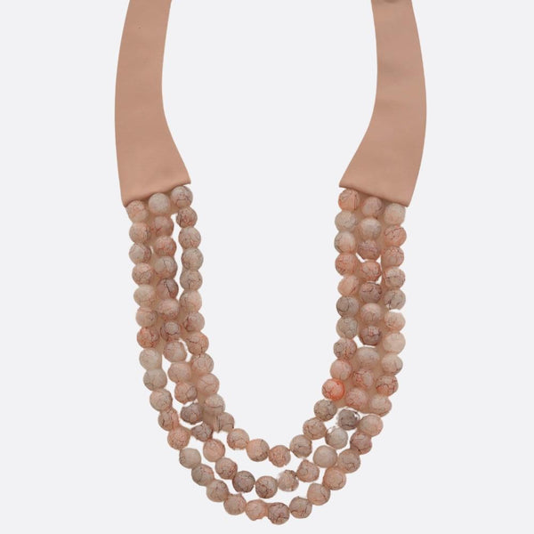 Beaded Layered Pink Magnetic Necklace