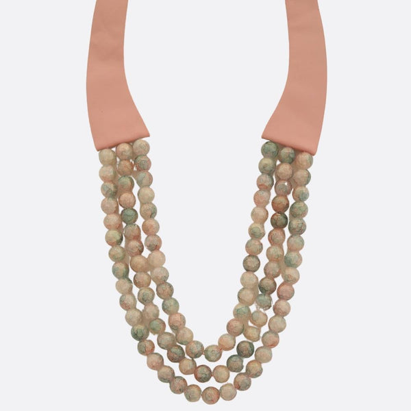 Beaded Layered Multi Pastel Magnetic Necklace