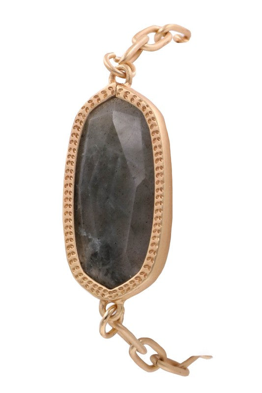 PINK FRIDAY Metal Geometric Stone Toggle Bracelet