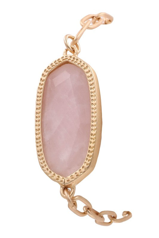 PINK FRIDAY Metal Geometric Stone Toggle Bracelet